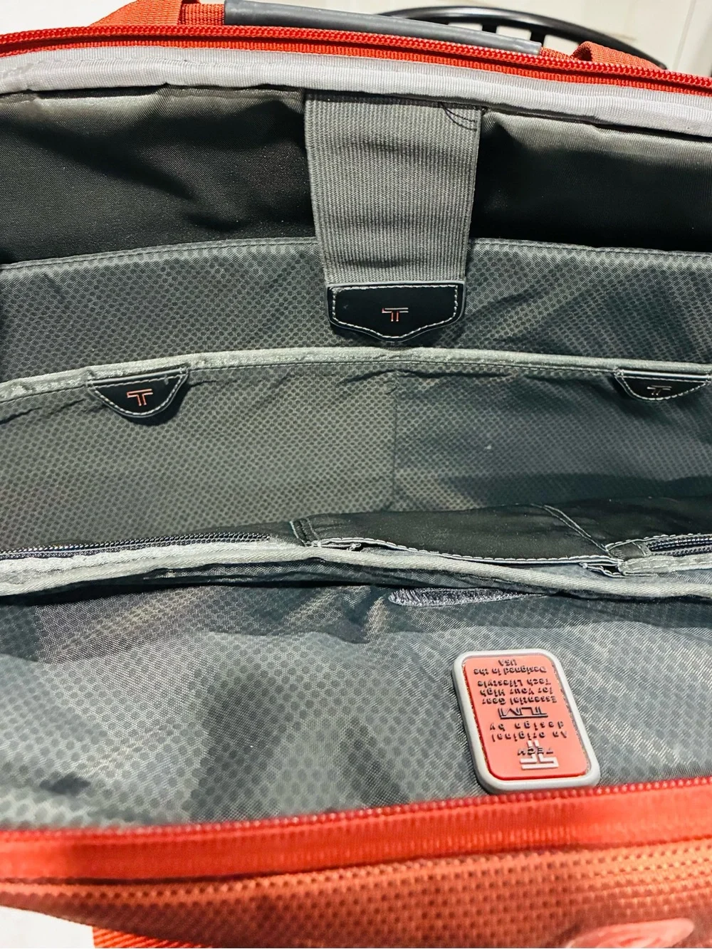 Men's Tumi T-Tech Rust Red Travel Laptop Briefcase -